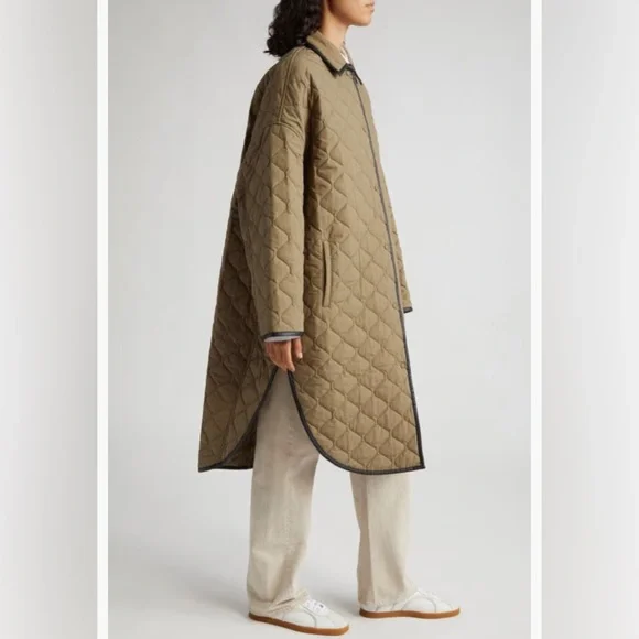 NWT $980 TOTEME Quilted Organic Cotton Cocoon Coat in Marsh - size Medium/Large - Picture 4 of 7